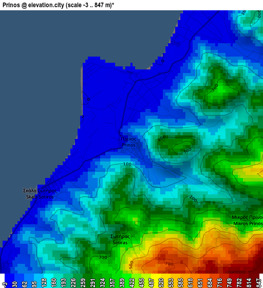 Prínos elevation map