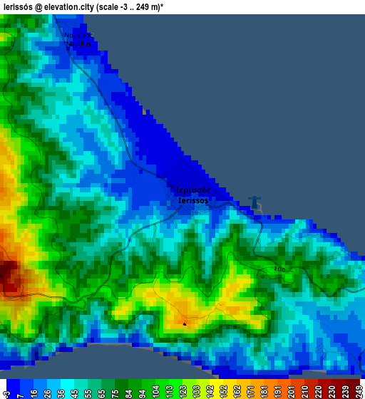 Ierissós elevation map