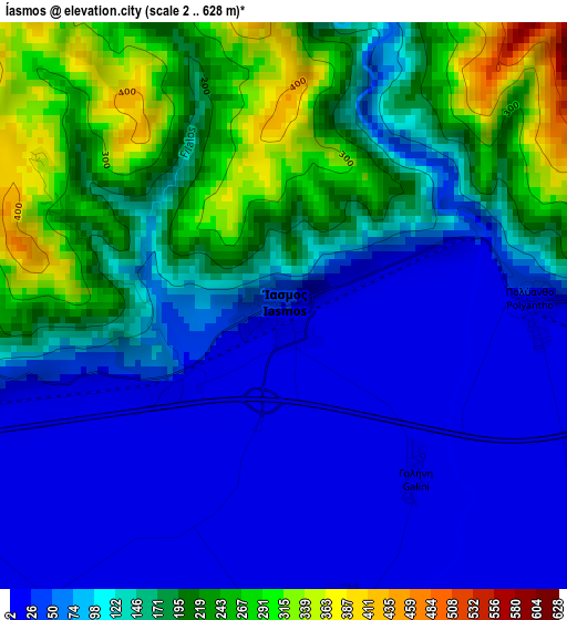 Íasmos elevation map