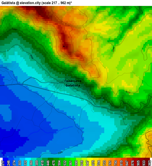 Galátista elevation map