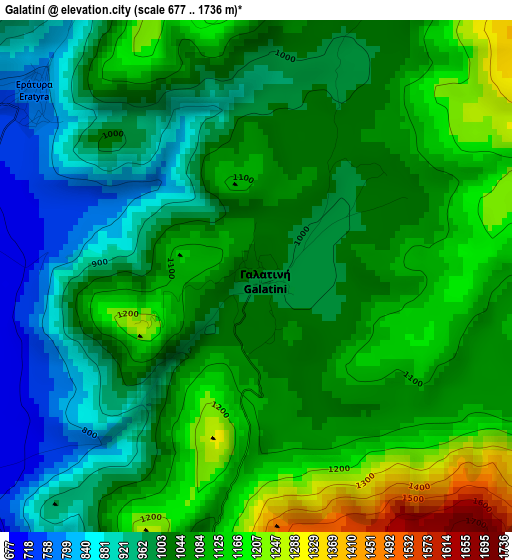 Galatiní elevation map