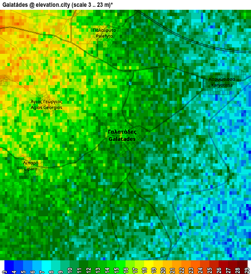 Galatádes elevation map