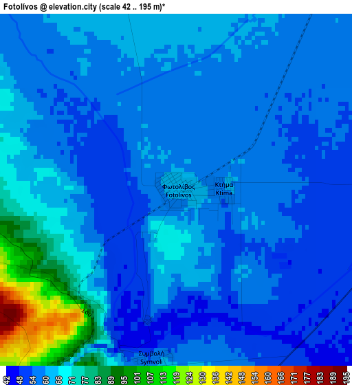 Fotolívos elevation map