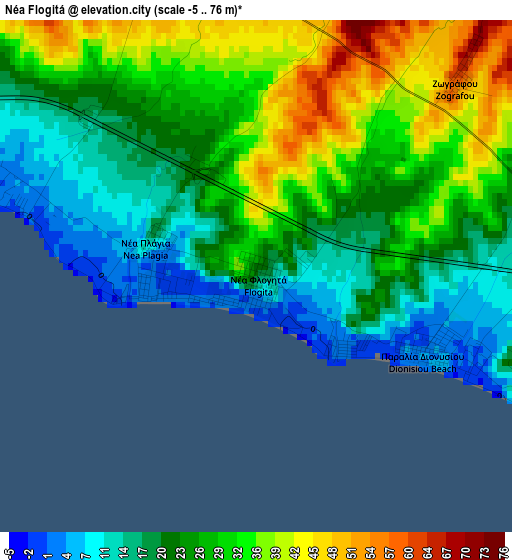 Néa Flogitá elevation map