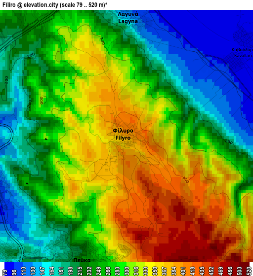 Fíliro elevation map