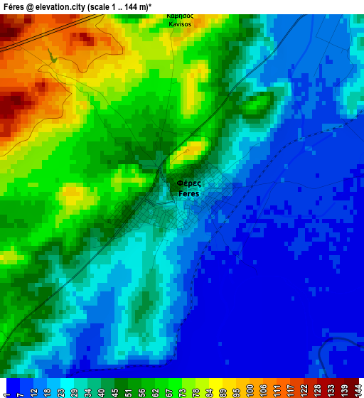 Féres elevation map