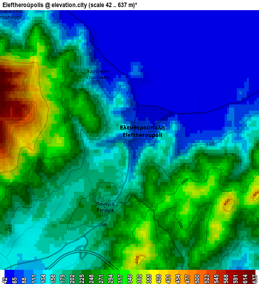 Eleftheroúpolis elevation map