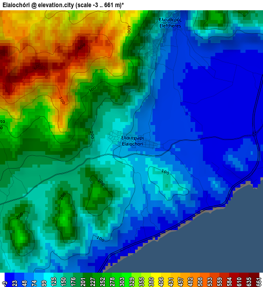 Elaiochóri elevation map