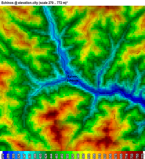 Echínos elevation map