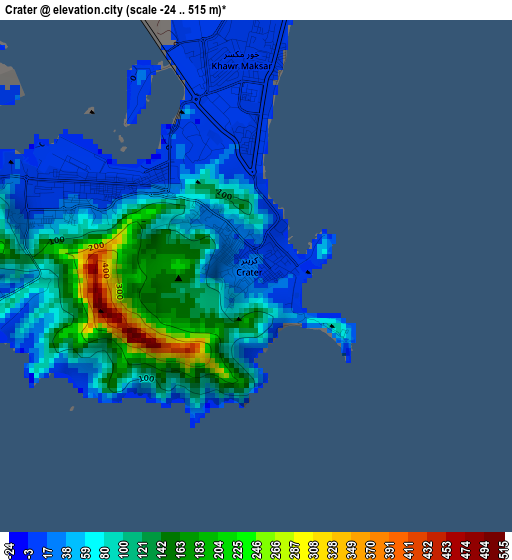 Crater elevation map