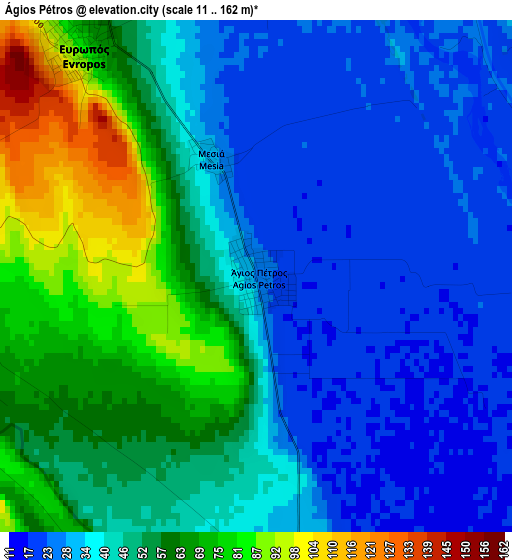 Ágios Pétros elevation map