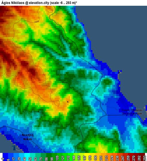 Ágios Nikólaos elevation map