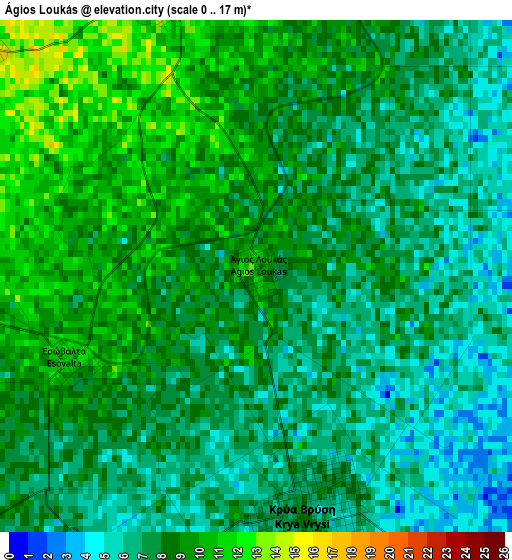 Ágios Loukás elevation map