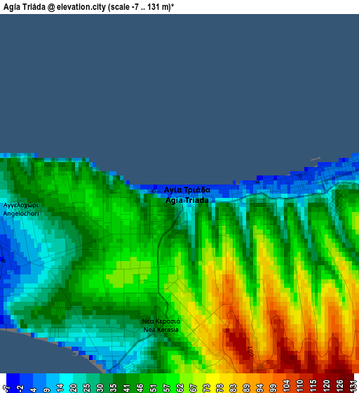 Agía Triáda elevation map