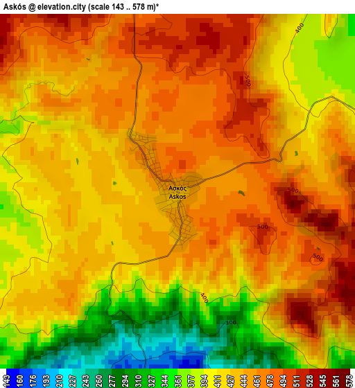 Askós elevation map