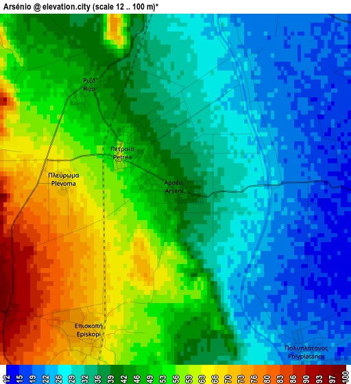 Arsénio elevation map