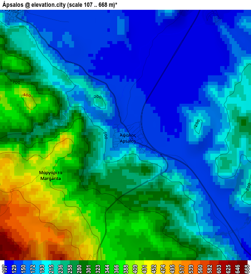 Ápsalos elevation map