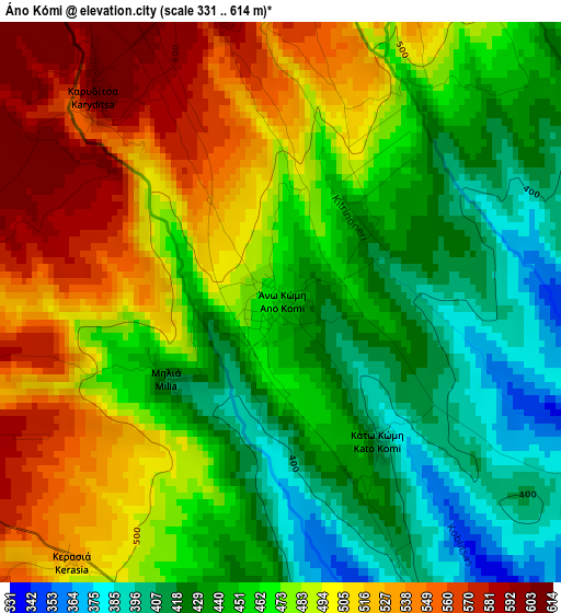 Áno Kómi elevation map