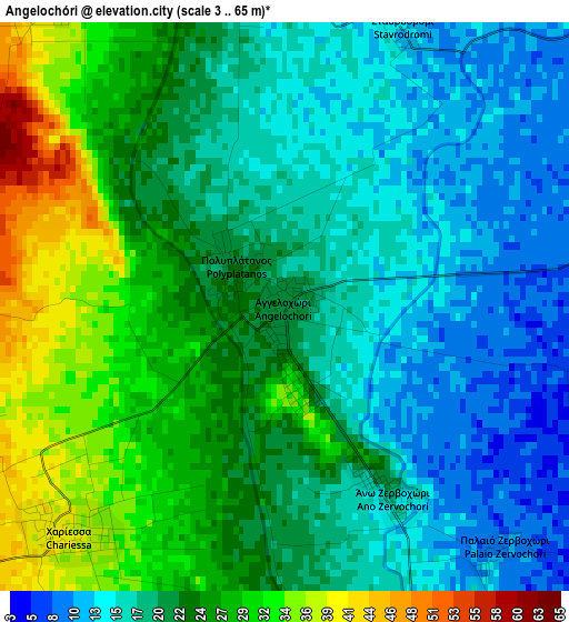 Angelochóri elevation map