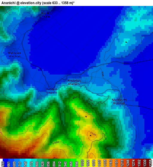 Anaráchi elevation map