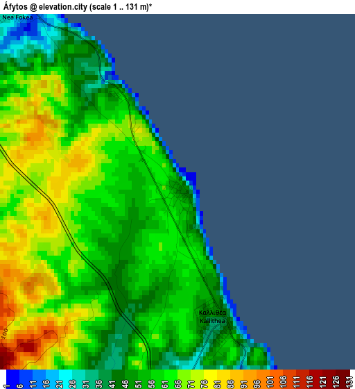 Áfytos elevation map