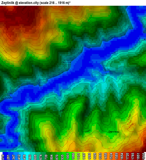 Zeytinlik elevation map