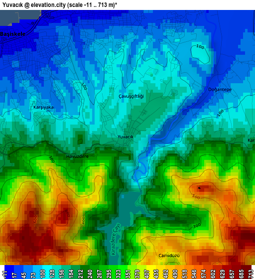 Yuvacık elevation map