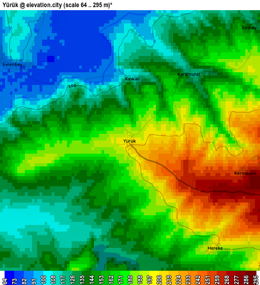 Yürük elevation map