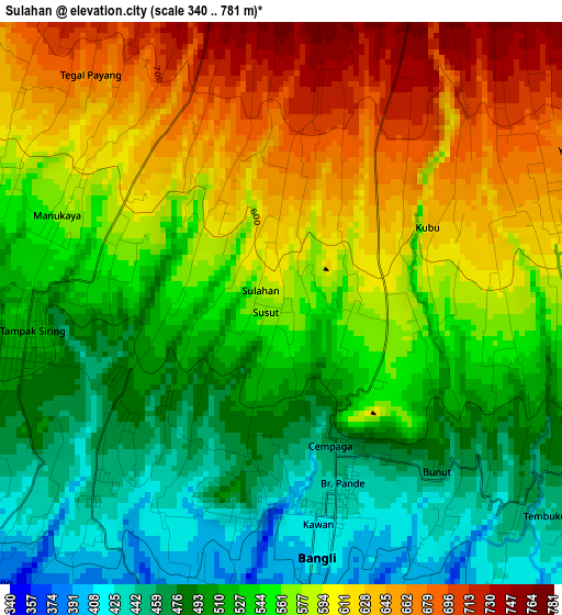 Sulahan elevation map