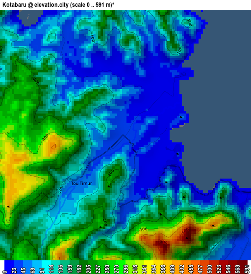 Kotabaru elevation map