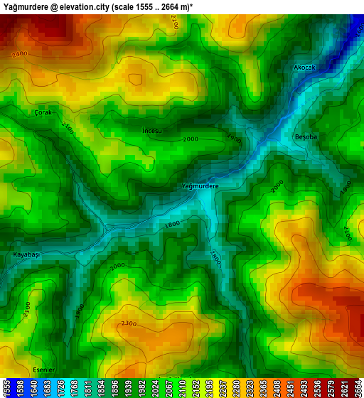 Yağmurdere elevation map