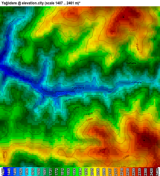 Yağlıdere elevation map