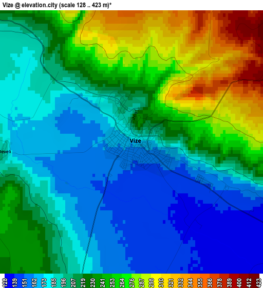 Vize elevation map