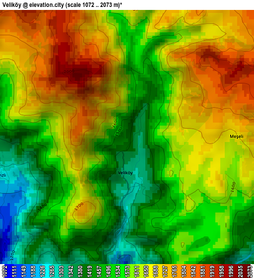 Veliköy elevation map