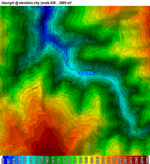 Uzungöl elevation map