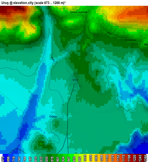 Uruş elevation map