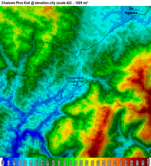 Chaloem Phra Kiat elevation map