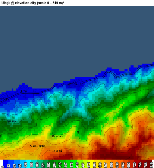 Ulaşlı elevation map