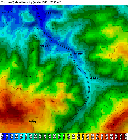 Tortum elevation map