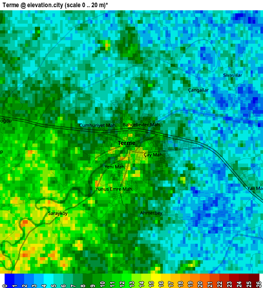 Terme elevation map