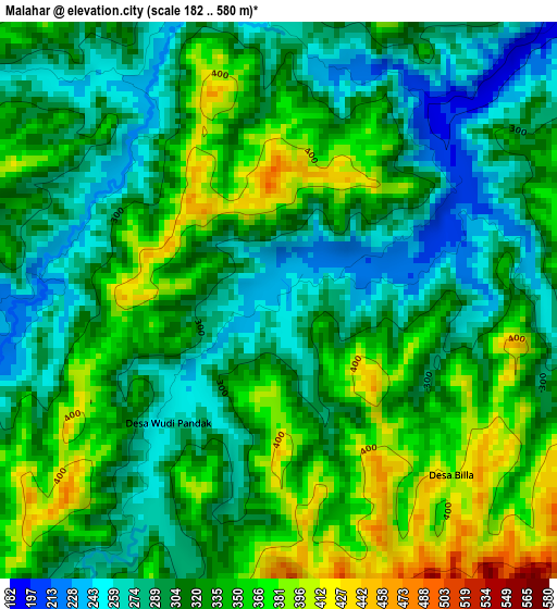 Malahar elevation map