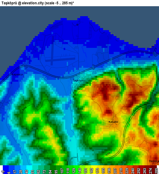 Taşköprü elevation map