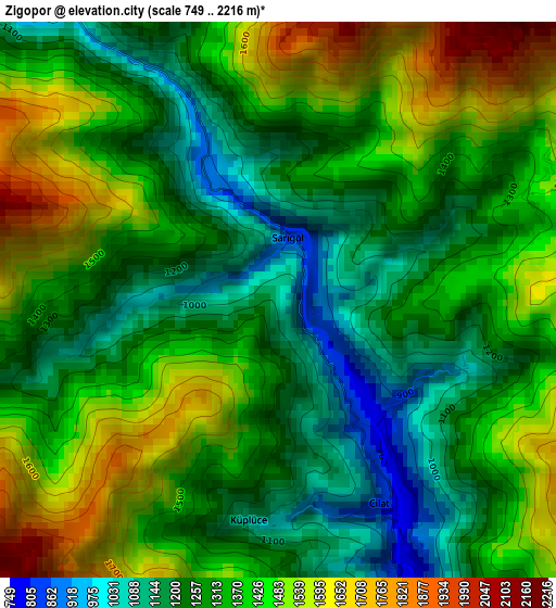 Zigopor elevation map