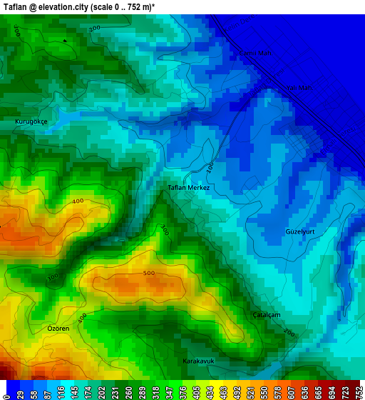 Taflan elevation map