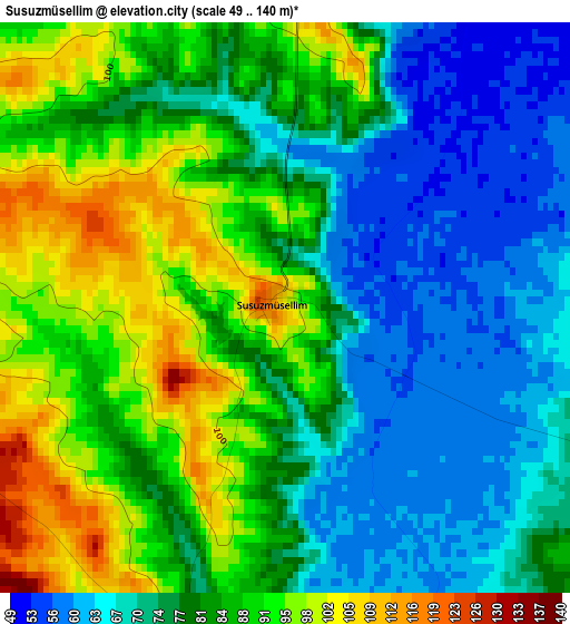 Susuzmüsellim elevation map