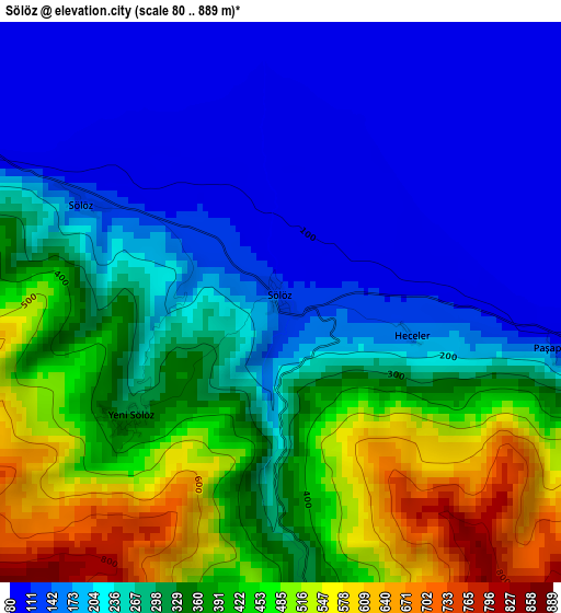 Sölöz elevation map