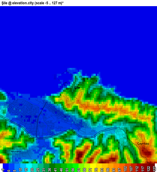 Şile elevation map