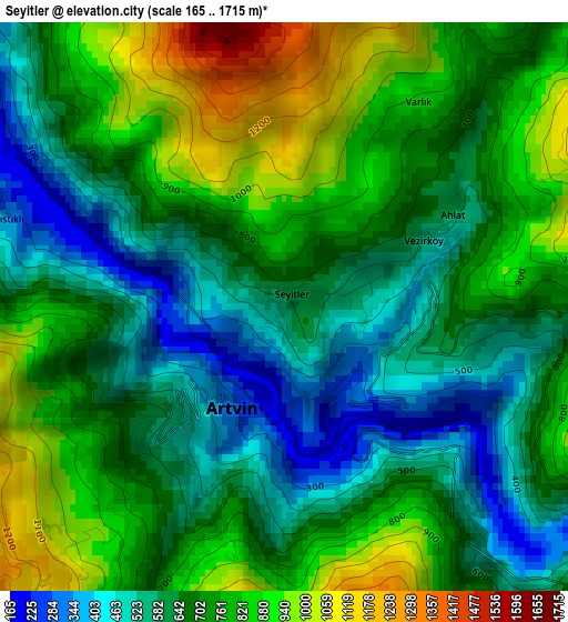 Seyitler elevation map