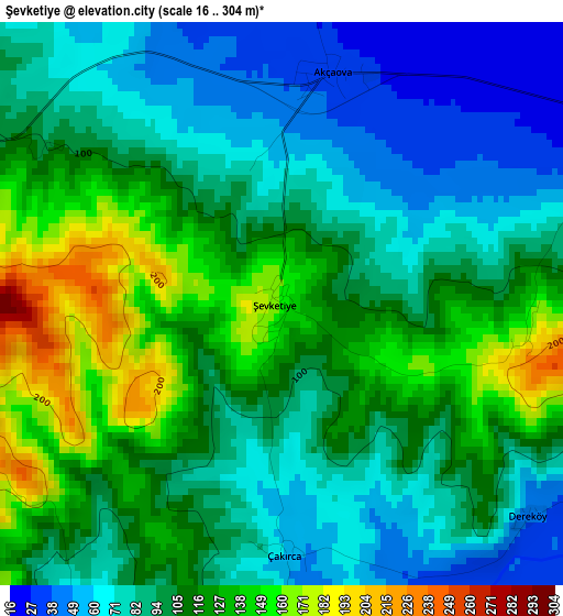 Şevketiye elevation map