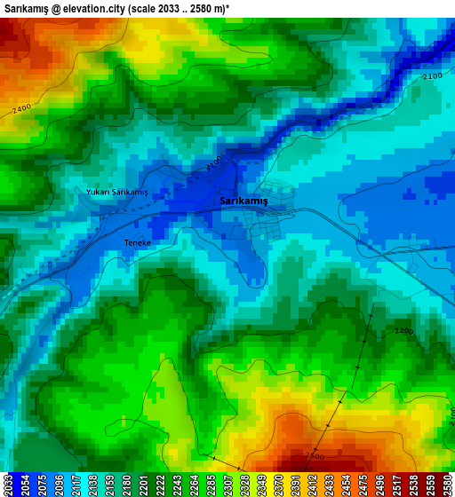 Sarıkamış elevation map